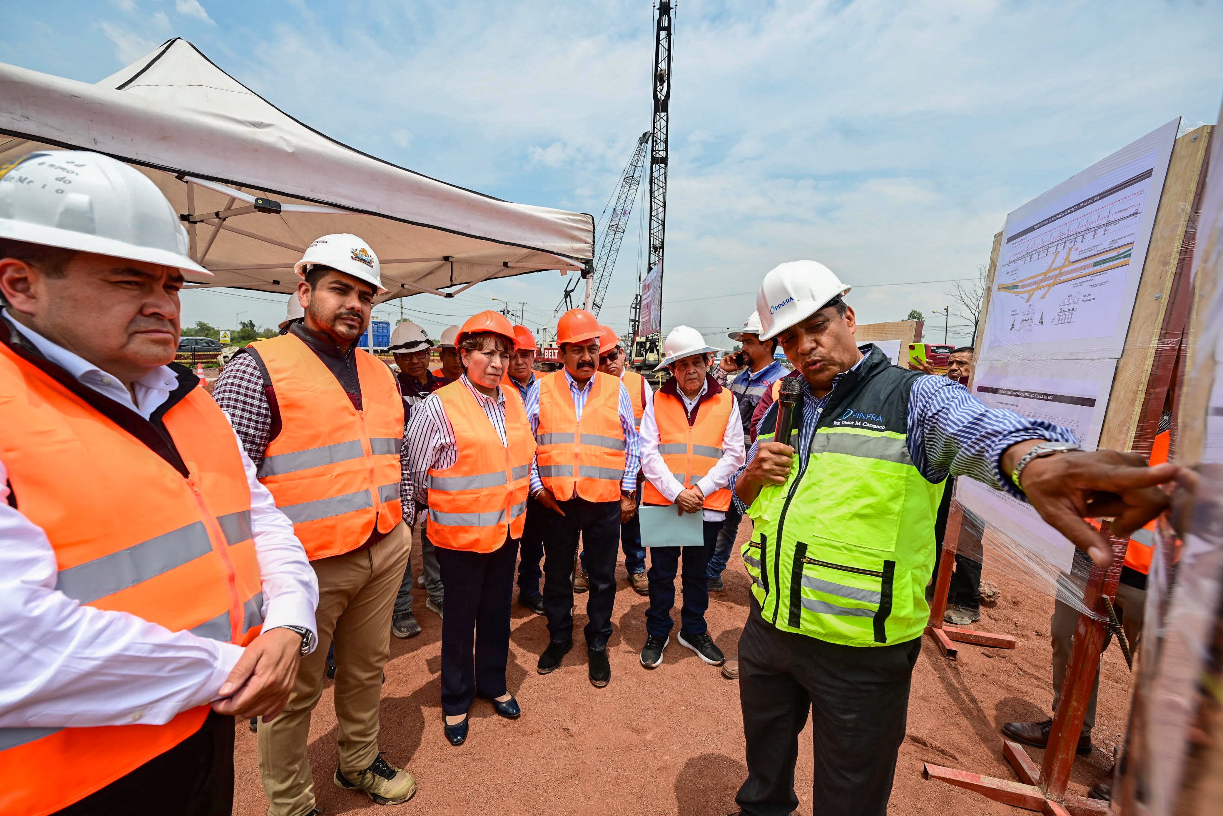 SUPERVISA DELFINA GÓMEZ PUENTE PEÑÓN-TEXCOCO; OBRA ALCANZA MÁS DE 51 % EN LA CIMENTACIÓN Y BENEFICIA A LA ZONA ORIENTE DEL EDOMÉX
